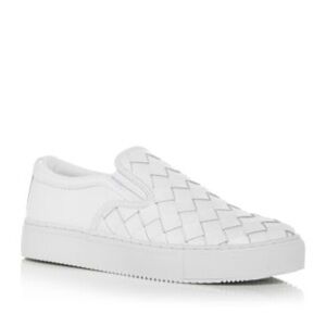 Marc Fisher Men’s White Calla Woven‎ Leather Slip On Sneakers Shoes Size 8.5 NEW